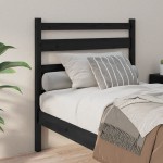 vidaXL Tăblie de pat, negru, 81x4x100 cm, lemn masiv de pin