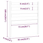 vidaXL Tăblie de pat, negru, 81x4x100 cm, lemn masiv de pin