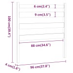 vidaXL Tăblie de pat, negru, 96x4x100 cm, lemn masiv de pin