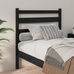 vidaXL Tăblie de pat, negru, 106x4x100 cm, lemn masiv de pin vidaXL Tăblie de pat, negru, 106x4x100 cm, lemn masiv de pin