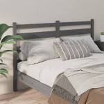 vidaXL Tăblie de pat, gri, 141x4x100 cm, lemn masiv de pin