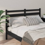 vidaXL Tăblie de pat, negru, 146x4x100 cm, lemn masiv de pin vidaXL Tăblie de pat, negru, 146x4x100 cm, lemn masiv de pin