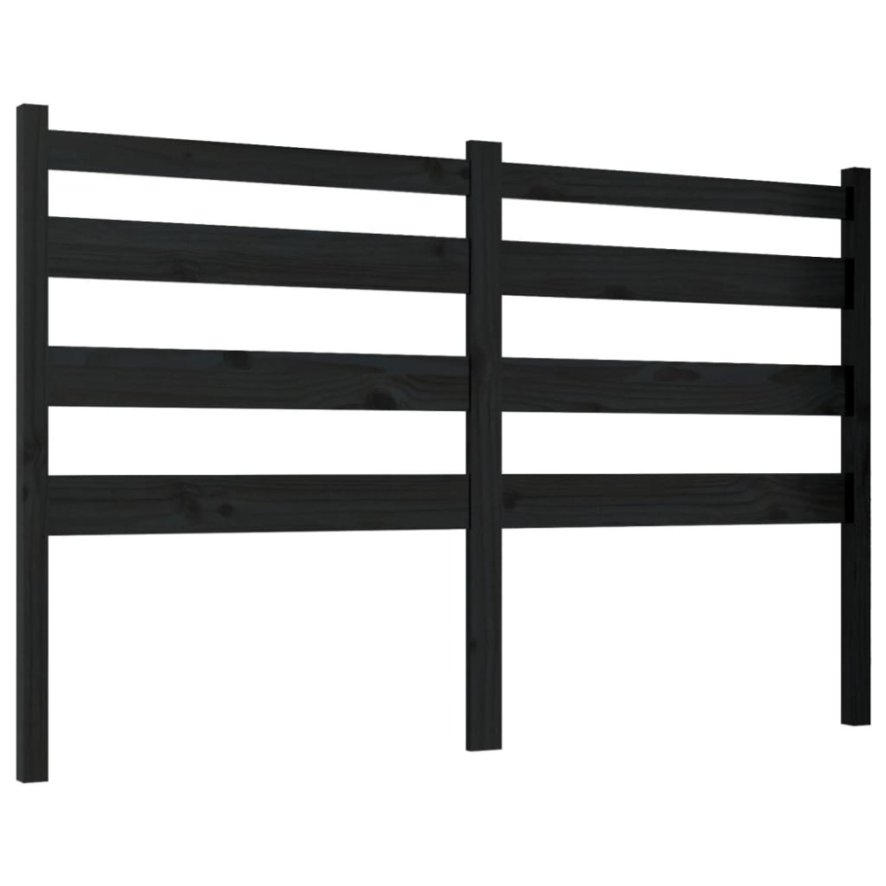 vidaXL Tăblie de pat, negru, 166x4x100 cm, lemn masiv de pin