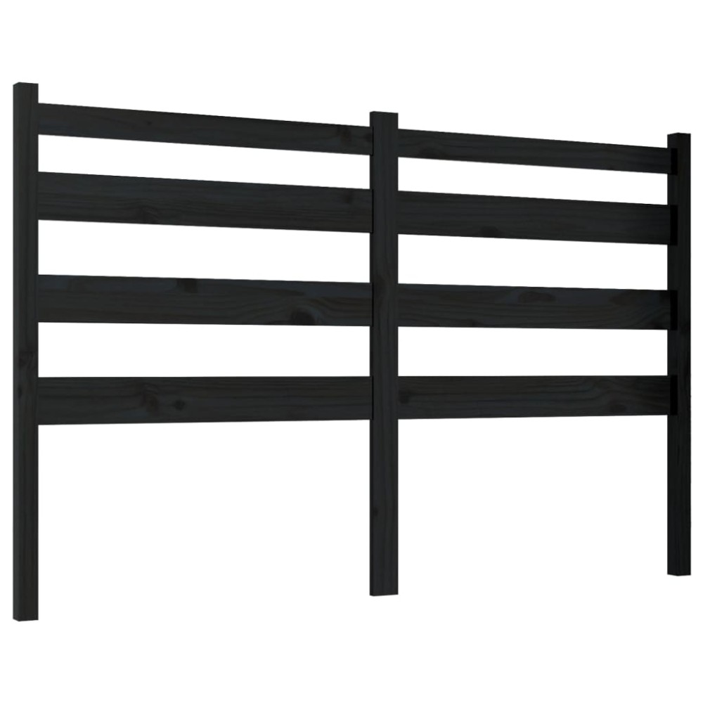vidaXL Tăblie de pat, negru, 186x4x100 cm, lemn masiv de pin
