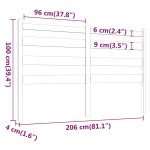 vidaXL Tăblie de pat, alb, 206x4x100 cm, lemn masiv de pin vidaXL Tăblie de pat, alb, 206x4x100 cm, lemn masiv de pin