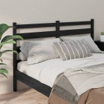 vidaXL Tăblie de pat, negru, 206x4x100 cm, lemn masiv de pin