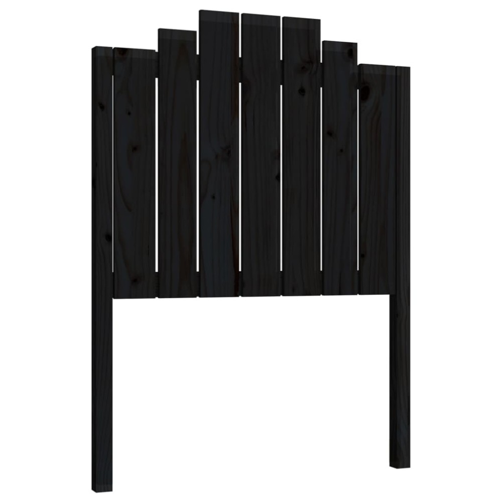 vidaXL Tăblie de pat, negru, 81x4x110 cm, lemn masiv de pin