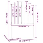 vidaXL Tăblie de pat, negru, 81x4x110 cm, lemn masiv de pin