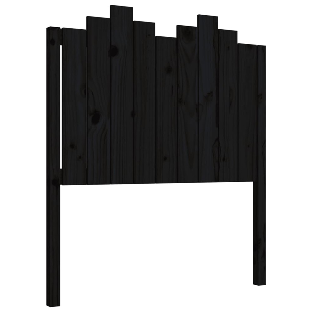 vidaXL Tăblie de pat, negru, 96x4x110 cm, lemn masiv de pin