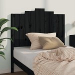 vidaXL Tăblie de pat, negru, 106x4x110 cm, lemn masiv de pin vidaXL Tăblie de pat, negru, 106x4x110 cm, lemn masiv de pin
