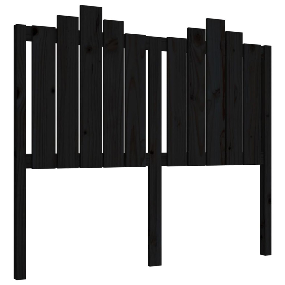 vidaXL Tăblie de pat, negru, 126x4x110 cm, lemn masiv de pin
