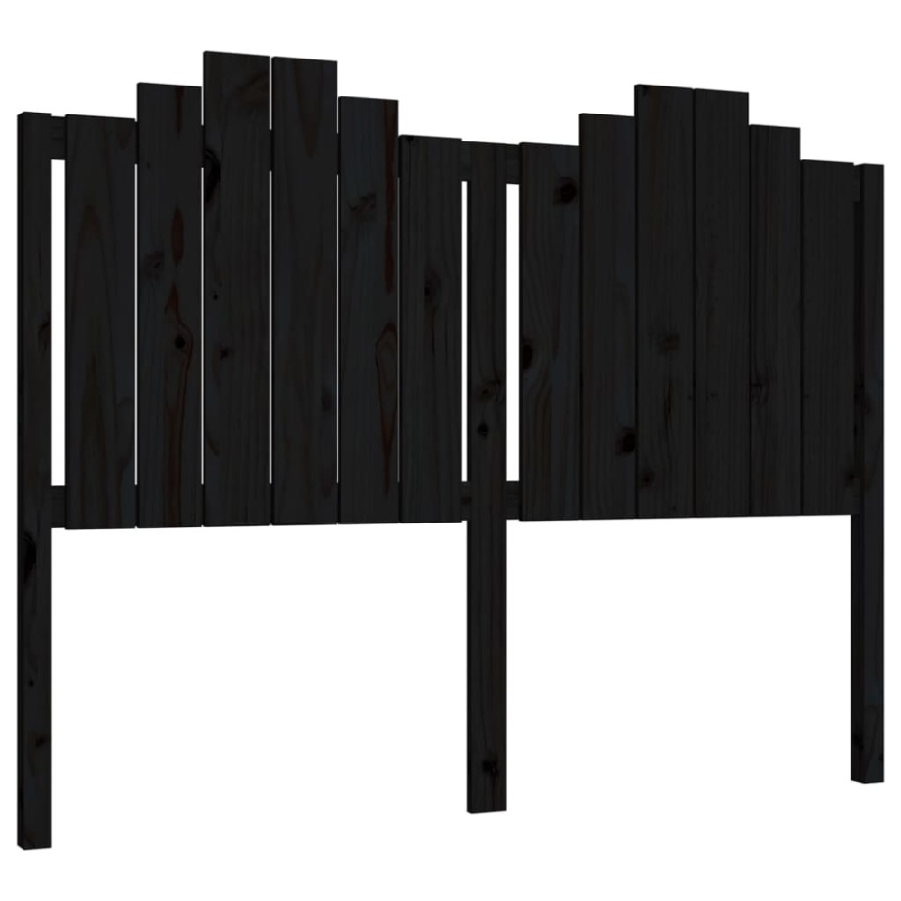 vidaXL Tăblie de pat, negru, 146x4x110 cm, lemn masiv de pin