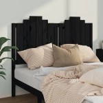 vidaXL Tăblie de pat, negru, 146x4x110 cm, lemn masiv de pin