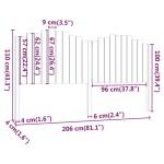 vidaXL Tăblie de pat, 206x4x110 cm, lemn masiv de pin