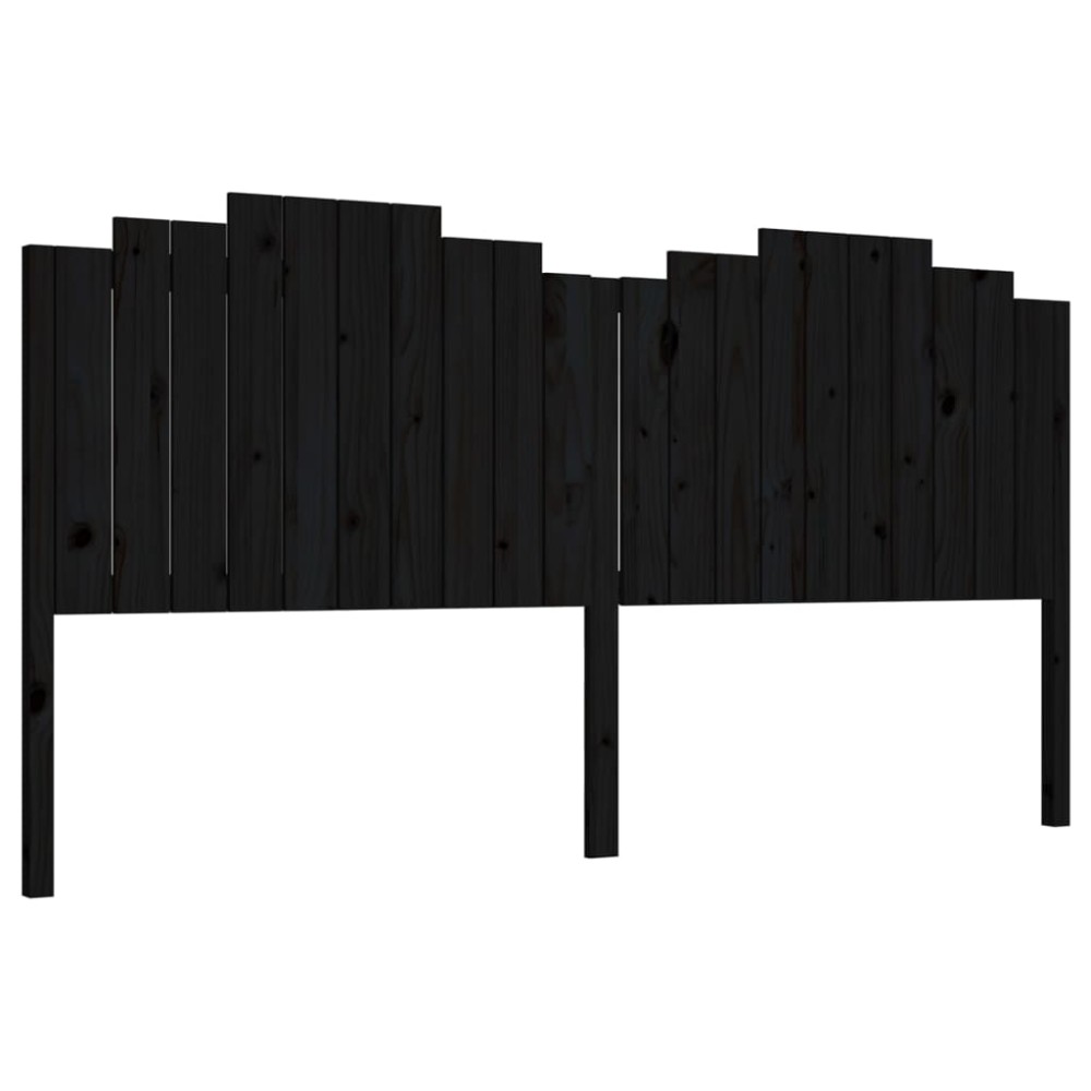 vidaXL Tăblie de pat, negru, 206x4x110 cm, lemn masiv de pin