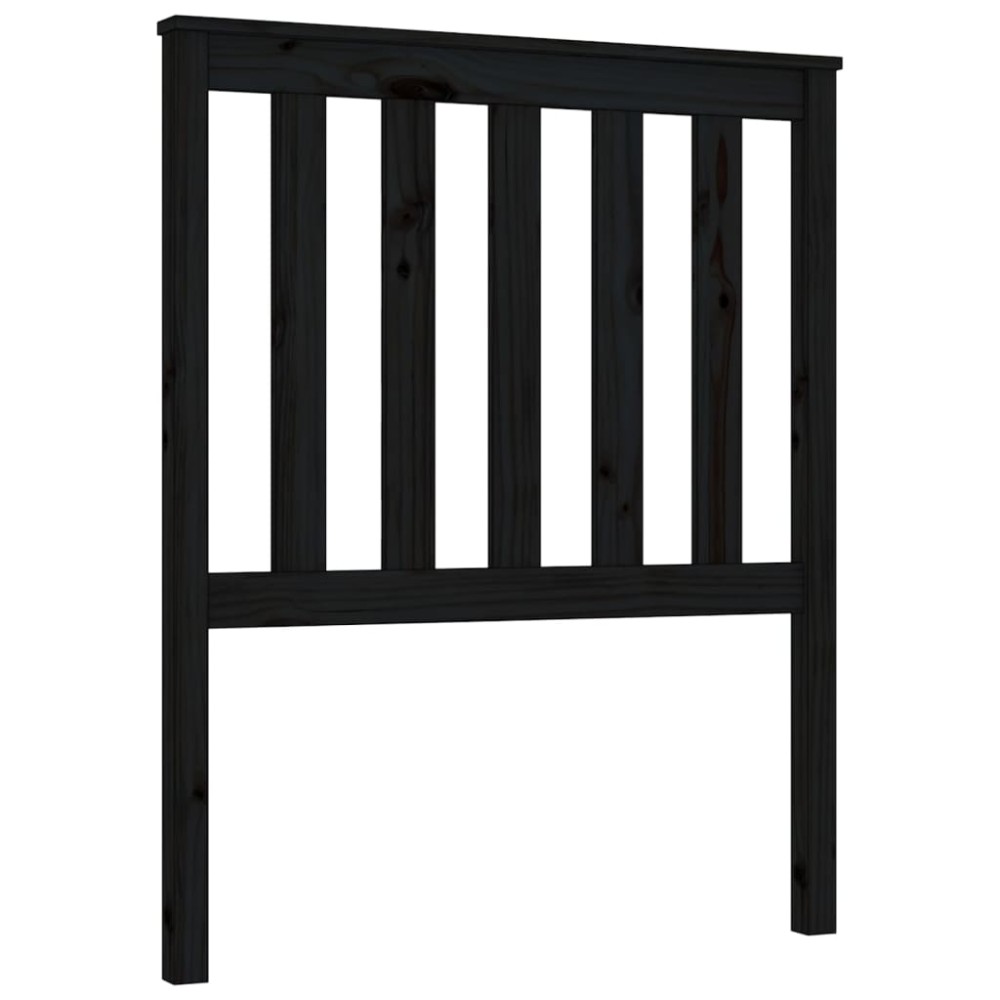 vidaXL Tăblie de pat, negru, 81x6x101 cm, lemn masiv de