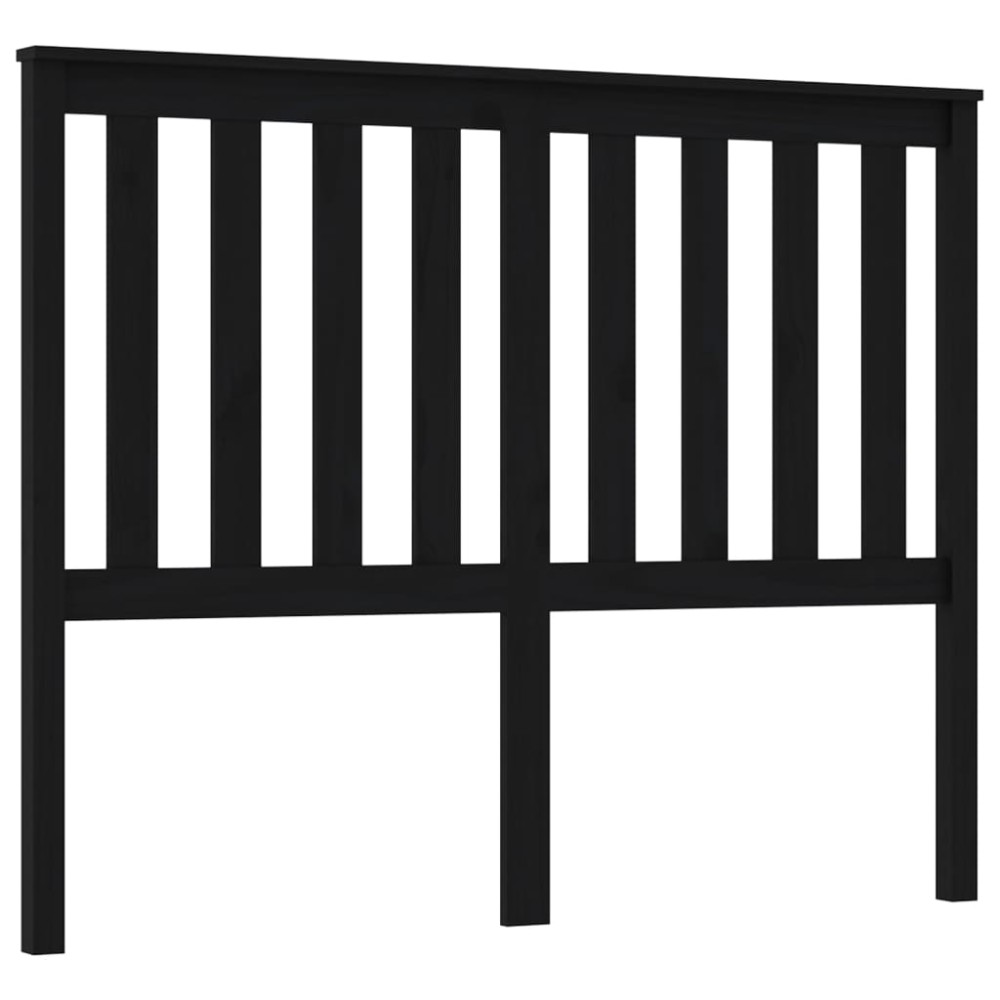 vidaXL Tăblie de pat, negru, 146x6x101 cm, lemn masiv de pin