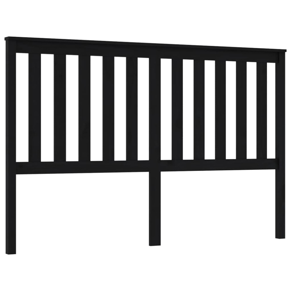 vidaXL Tăblie de pat, negru, 166x6x101 cm, lemn masiv de pin