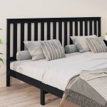 vidaXL Tăblie de pat, negru, 206x6x101 cm, lemn masiv de pin