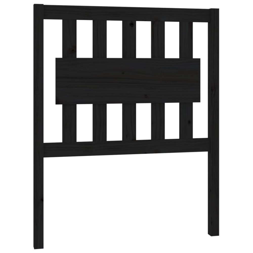 vidaXL Tăblie de pat, negru, 80,5x4x100 cm, lemn masiv de pin