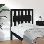 vidaXL Tăblie de pat, negru, 80,5x4x100 cm, lemn masiv de pin
