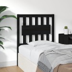 vidaXL Tăblie de pat, negru, 80,5x4x100 cm, lemn masiv de pin