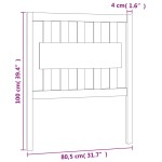 vidaXL Tăblie de pat, negru, 80,5x4x100 cm, lemn masiv de pin