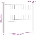 vidaXL Tăblie de pat, gri, 105,5x4x100 cm, lemn masiv de pin vidaXL Tăblie de pat, gri, 105,5x4x100 cm, lemn masiv de pin