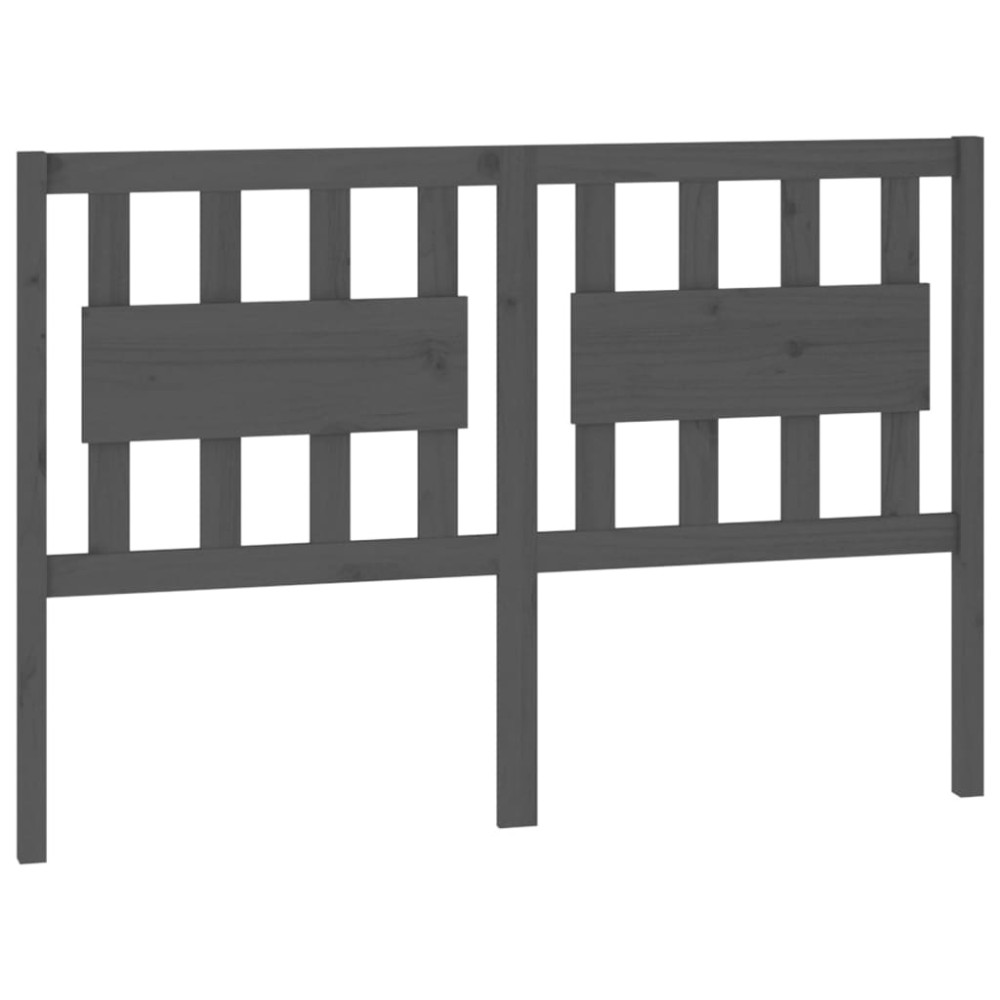 vidaXL Tăblie de pat, gri, 125,5x4x100 cm, lemn masiv de pin