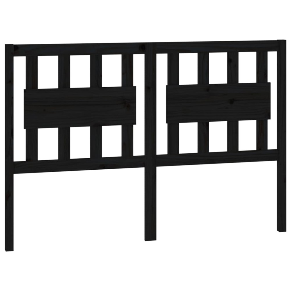 vidaXL Tăblie de pat, negru, 125,5x4x100 cm, lemn masiv de pin