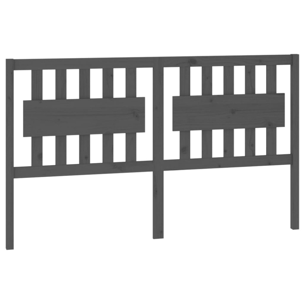 vidaXL Tăblie de pat, gri, 155,5x4x100 cm, lemn masiv de pin