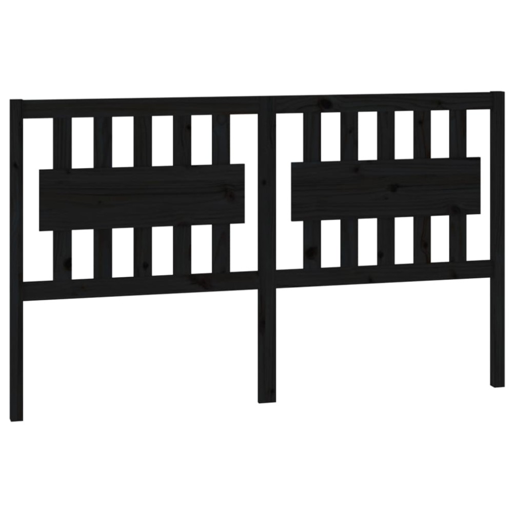 vidaXL Tăblie de pat, negru, 155,5x4x100 cm, lemn masiv de pin