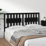 vidaXL Tăblie de pat, negru, 155,5x4x100 cm, lemn masiv de pin