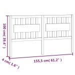 vidaXL Tăblie de pat, negru, 155,5x4x100 cm, lemn masiv de pin
