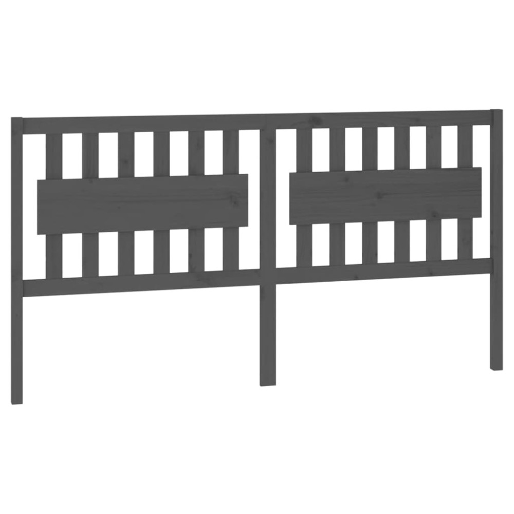 vidaXL Tăblie de pat, gri, 185,5x4x100 cm, lemn masiv de pin