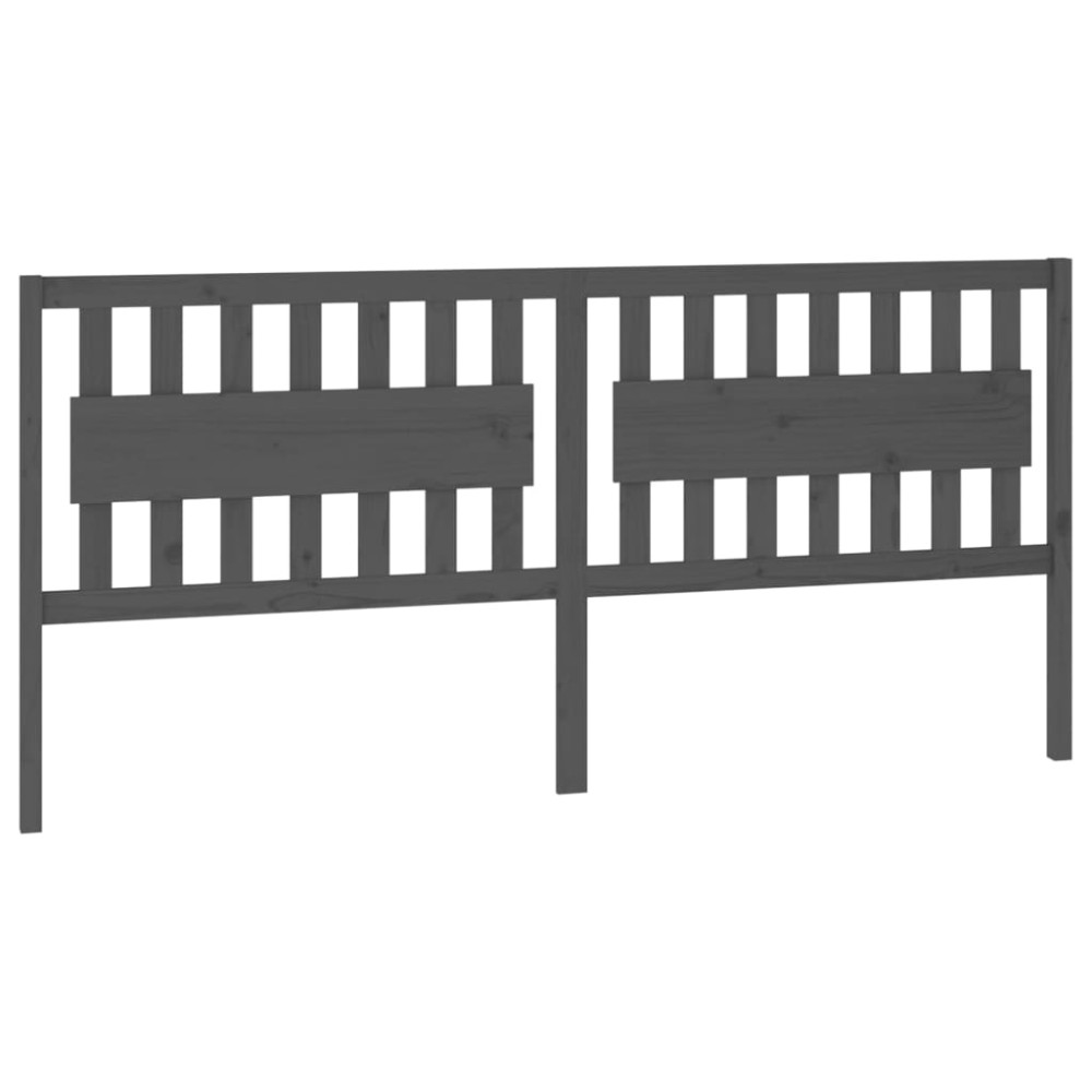 vidaXL Tăblie de pat, gri, 205,5x4x100 cm, lemn masiv de pin