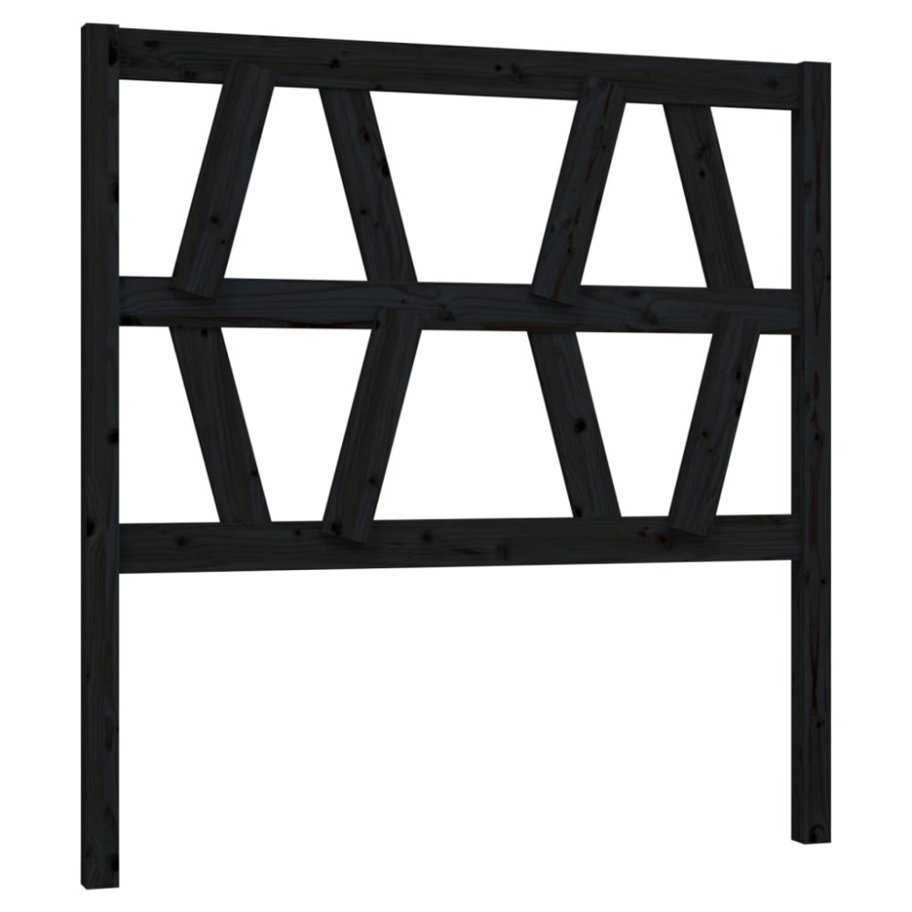 vidaXL Tăblie de pat, negru, 81x4x100 cm, lemn masiv de pin