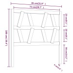 vidaXL Tăblie de pat, negru, 81x4x100 cm, lemn masiv de pin
