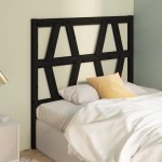 vidaXL Tăblie de pat, negru, 96x4x100 cm, lemn masiv de pin