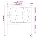 vidaXL Tăblie de pat, negru, 96x4x100 cm, lemn masiv de pin