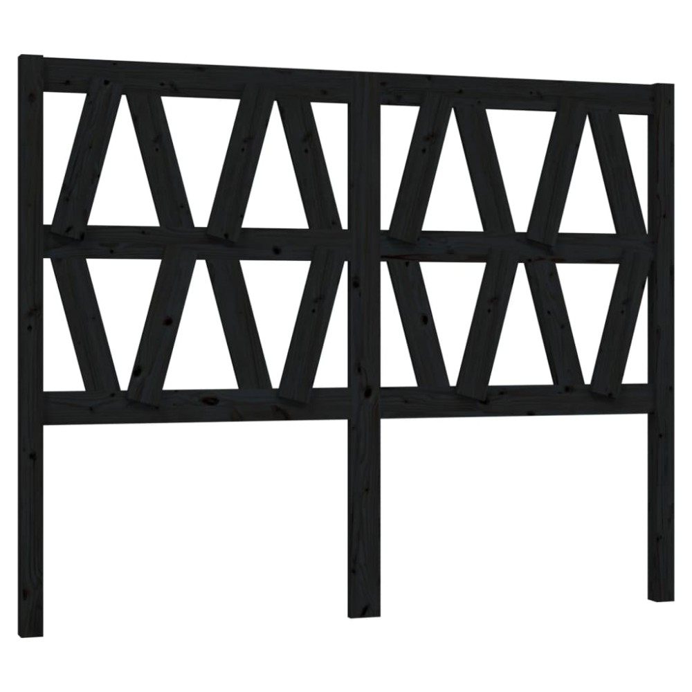 vidaXL Tăblie de pat, negru, 126x4x100 cm, lemn masiv de pin