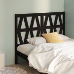 vidaXL Tăblie de pat, negru, 126x4x100 cm, lemn masiv de pin vidaXL Tăblie de pat, negru, 126x4x100 cm, lemn masiv de pin
