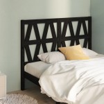 vidaXL Tăblie de pat, negru, 146x4x100 cm, lemn masiv de pin vidaXL Tăblie de pat, negru, 146x4x100 cm, lemn masiv de pin