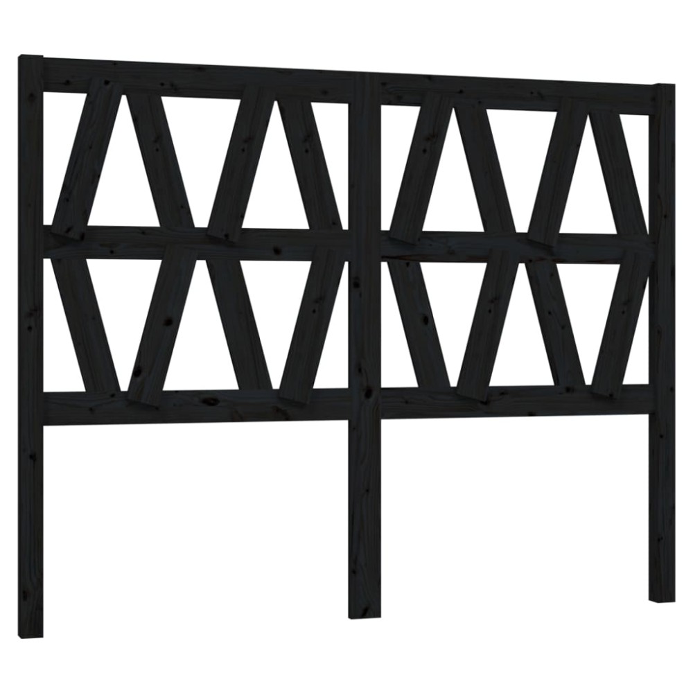 vidaXL Tăblie de pat, negru, 166x4x100 cm, lemn masiv de pin
