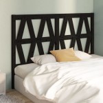 vidaXL Tăblie de pat, negru, 166x4x100 cm, lemn masiv de pin