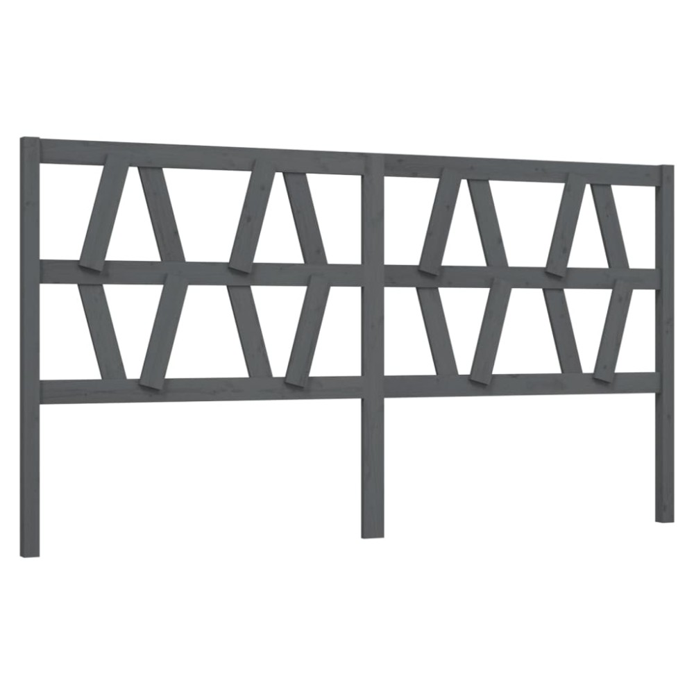 vidaXL Tăblie de pat, gri, 206x4x100 cm, lemn masiv de pin