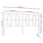 vidaXL Tăblie de pat, gri, 206x4x100 cm, lemn masiv de pin