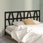 vidaXL Tăblie de pat, negru, 206x4x100 cm, lemn masiv de pin