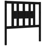 vidaXL Tăblie de pat, negru, 81x4x100 cm, lemn masiv de pin