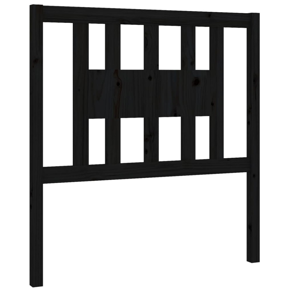 vidaXL Tăblie de pat, negru, 96x4x100 cm, lemn masiv de pin
